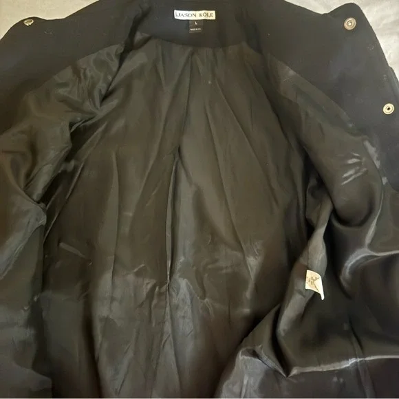 Jason Kole‎ Black Wool Jacket Blazer Large USA Made Snap Button Lined - Picture 3 of 10